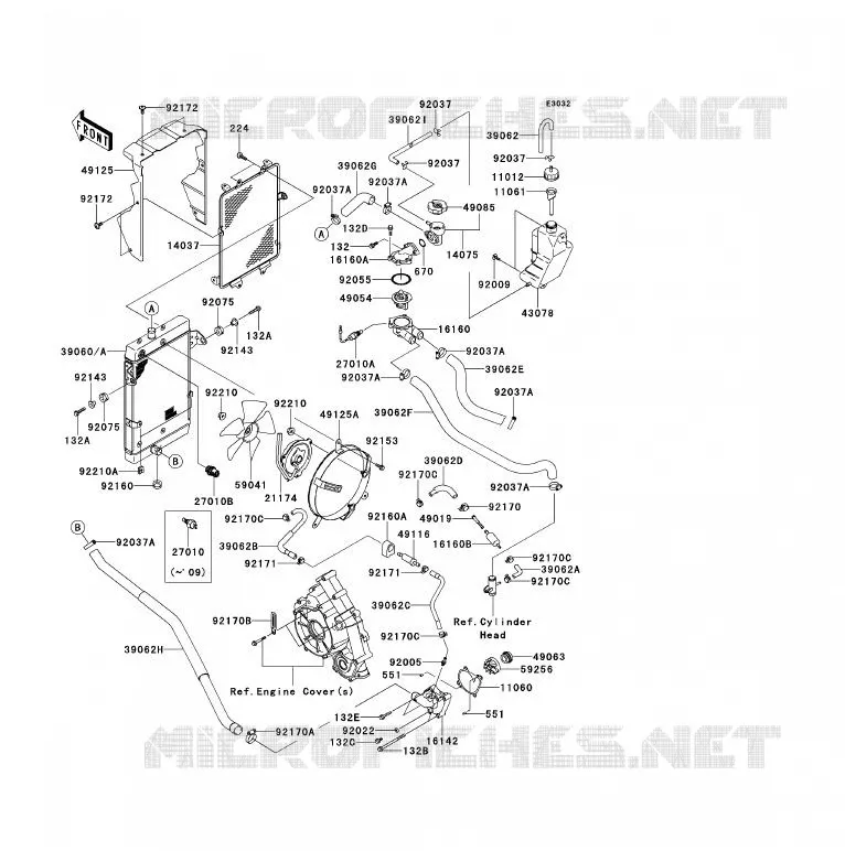 RADIATEUR Kawasaki QUAD 700 2008 KFX700  KSV700A8F