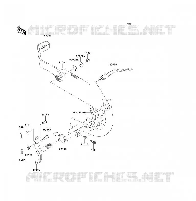 PEDALE DE FREIN Kawasaki QUAD 700 2009 KFX700  KSV700A9F
