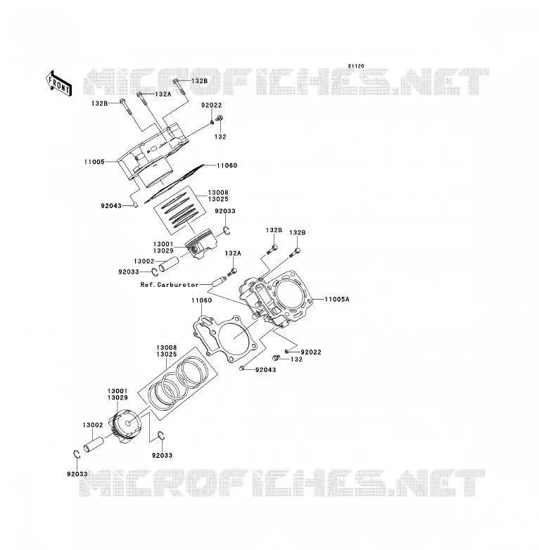 CYLINDRE/PISTON Kawasaki QUAD 700 2011 KFX700  KSV700ABF