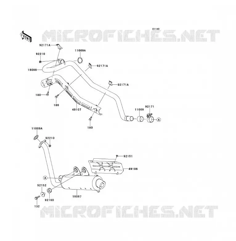 &Eacute;CHAPPEMENT Kawasaki QUAD 700 2011 KFX700  KSV700ABF