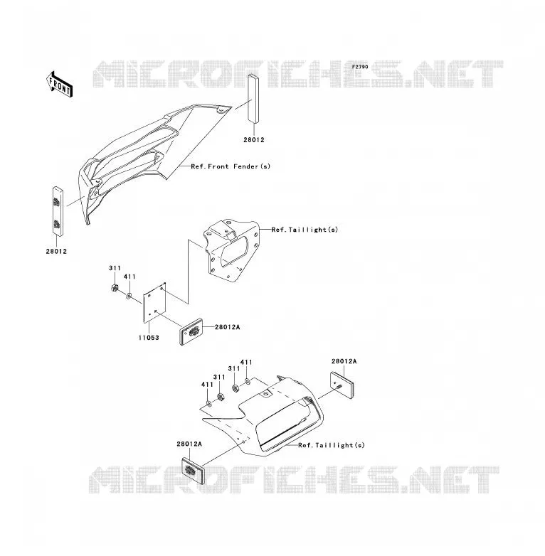 CATADIOPTRES(CN) Kawasaki QUAD 700 2004 KFX700  KSV700-B1