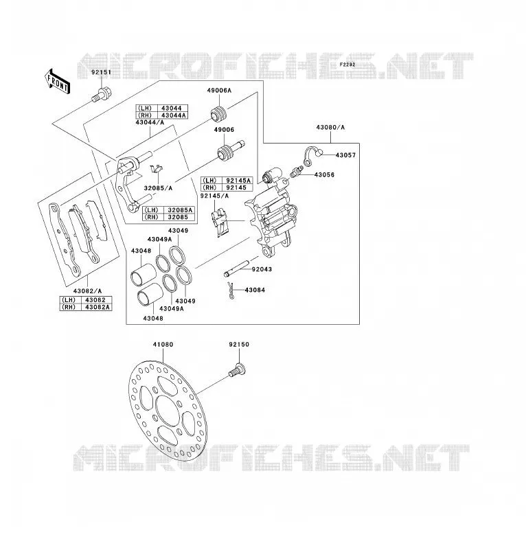 FREIN AVANT Kawasaki QUAD 700 2004 KFX700  KSV700-B1