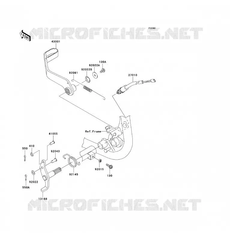 PEDALE DE FREIN Kawasaki QUAD 700 2005 KFX700  KSV700-B2