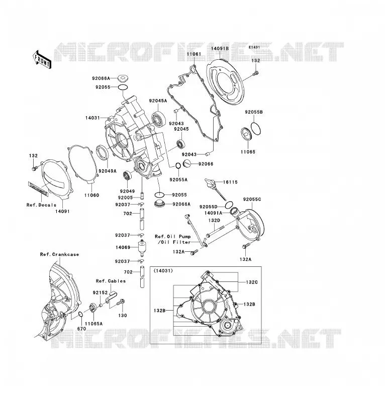 COUVERCLES MOTEUR Kawasaki QUAD 700 2005 KFX700  KSV700-B2