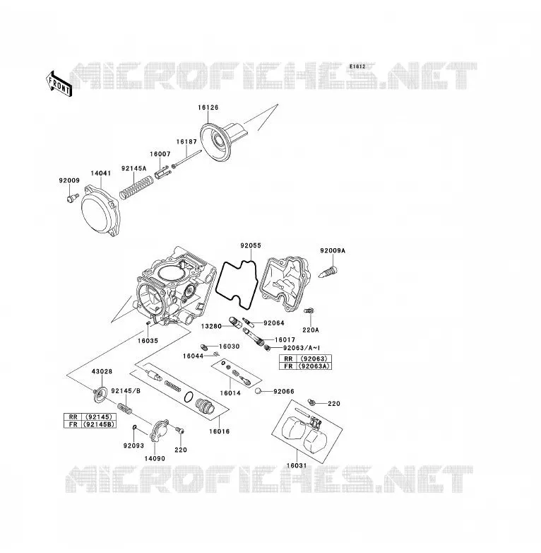 PI&Egrave;CES DE CARBURATEUR Kawasaki QUAD 700 2006 KFX700  KSV700B6F