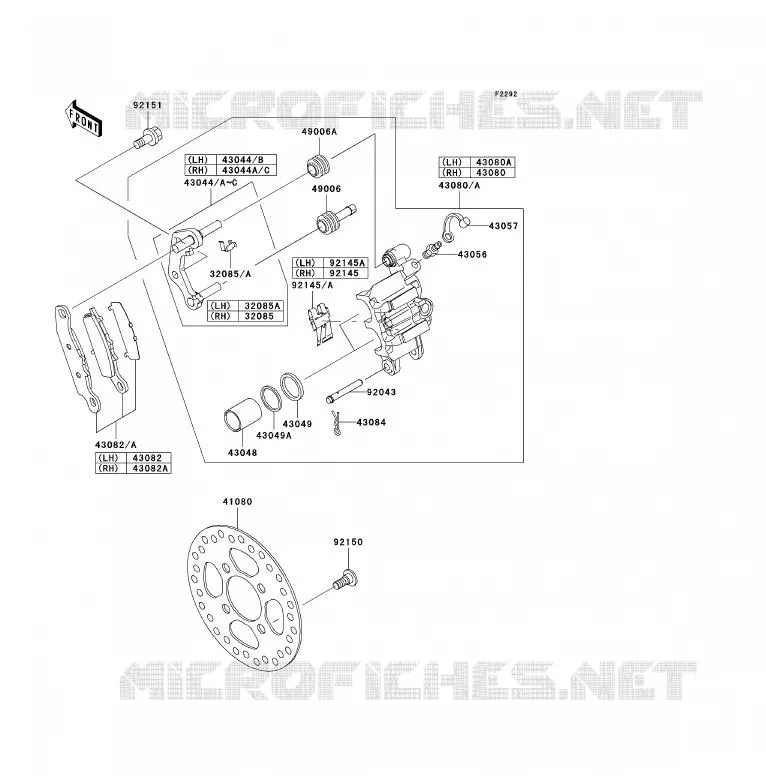 FREIN AVANT Kawasaki QUAD 700 2006 KFX700  KSV700B6F