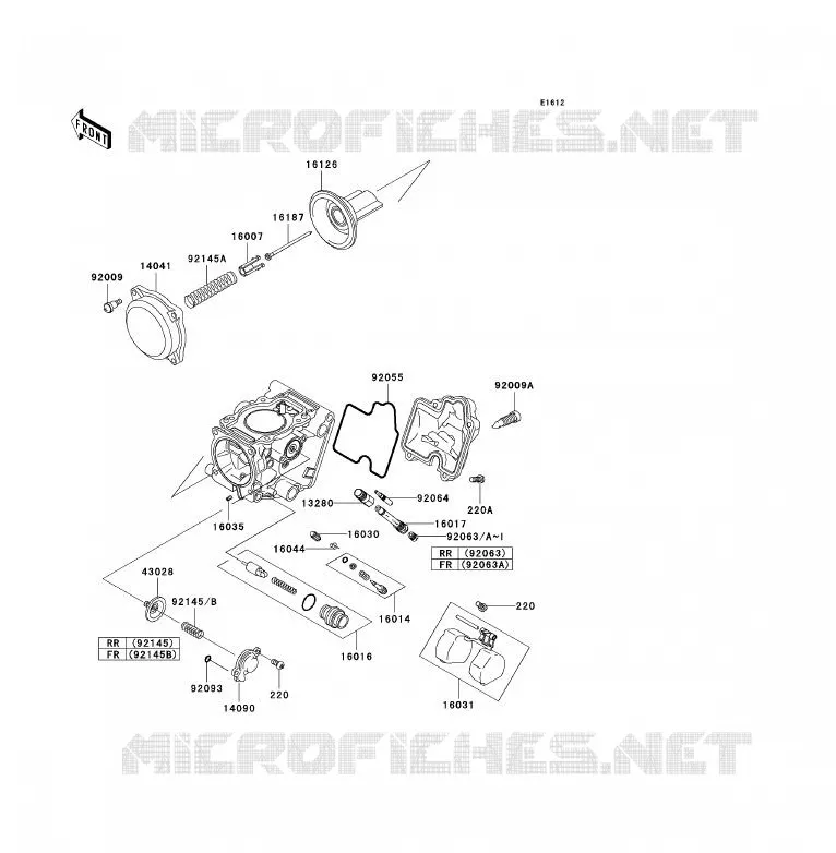 PI&Egrave;CES DE CARBURATEUR Kawasaki QUAD 700 2006 KFX700  KSV700B6F