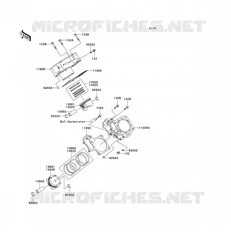 CYLINDRE/PISTON Kawasaki QUAD 700 2007 KFX700  KSV700B7F