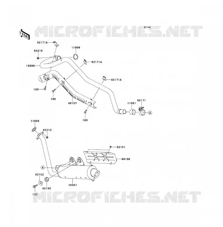 &Eacute;CHAPPEMENT Kawasaki QUAD 700 2008 KFX700  KSV700B8F