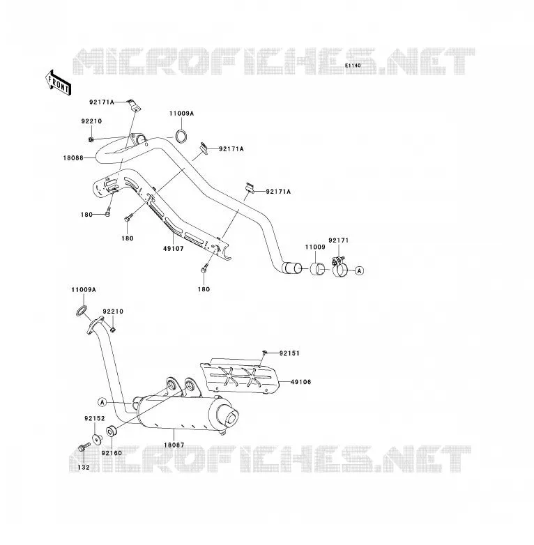&Eacute;CHAPPEMENT Kawasaki QUAD 700 2008 KFX700  KSV700B8F