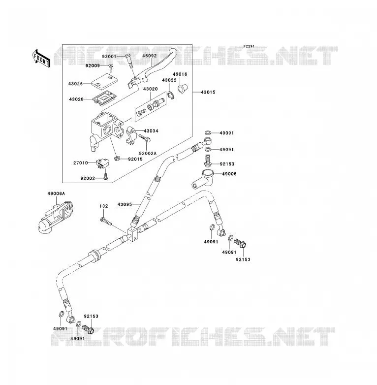 MAITRE CYLINDRE AV Kawasaki QUAD 700 2008 KFX700  KSV700B8F