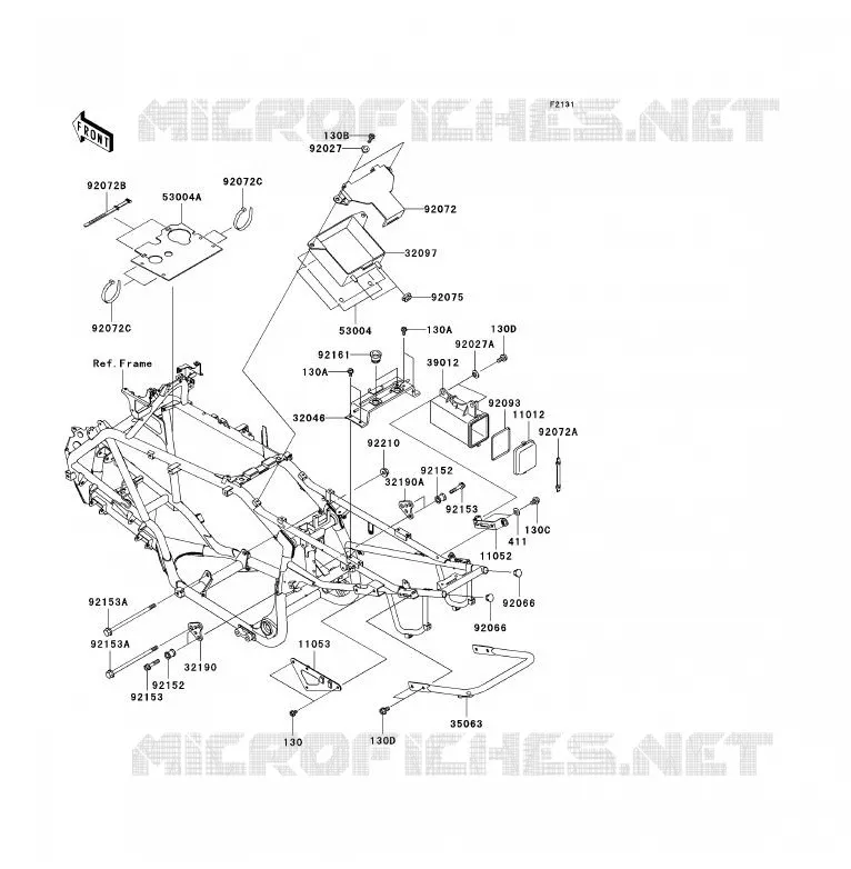 PIECE DE CADRE (COUVERTURE) Kawasaki QUAD 700 2006 KFX700  KSV700C6F