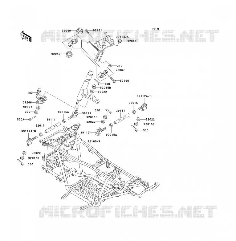 CH&Acirc;SSIS Kawasaki QUAD 300 2000 KVF300 4X4  KVF300-A2