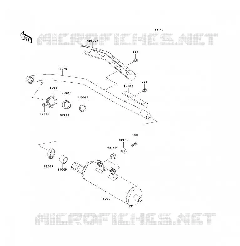&Eacute;CHAPPEMENT Kawasaki QUAD 300 2000 KVF300 4X4  KVF300-A2