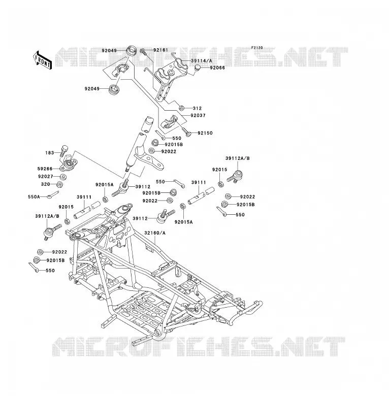 CH&Acirc;SSIS Kawasaki QUAD 300 2000 KVF300 4X4  KVF300-A2