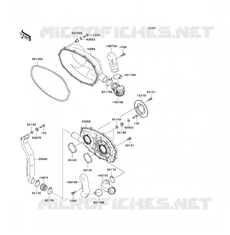 COUVERCLE CONVERTISSEUR Kawasaki QUAD 300 2000 KVF300 4X4  KVF300-A2