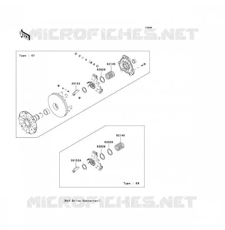 PIECE EN OPTION(CONVERTISSEUR) Kawasaki QUAD 300 2000 KVF300 4X4  KVF300-A2