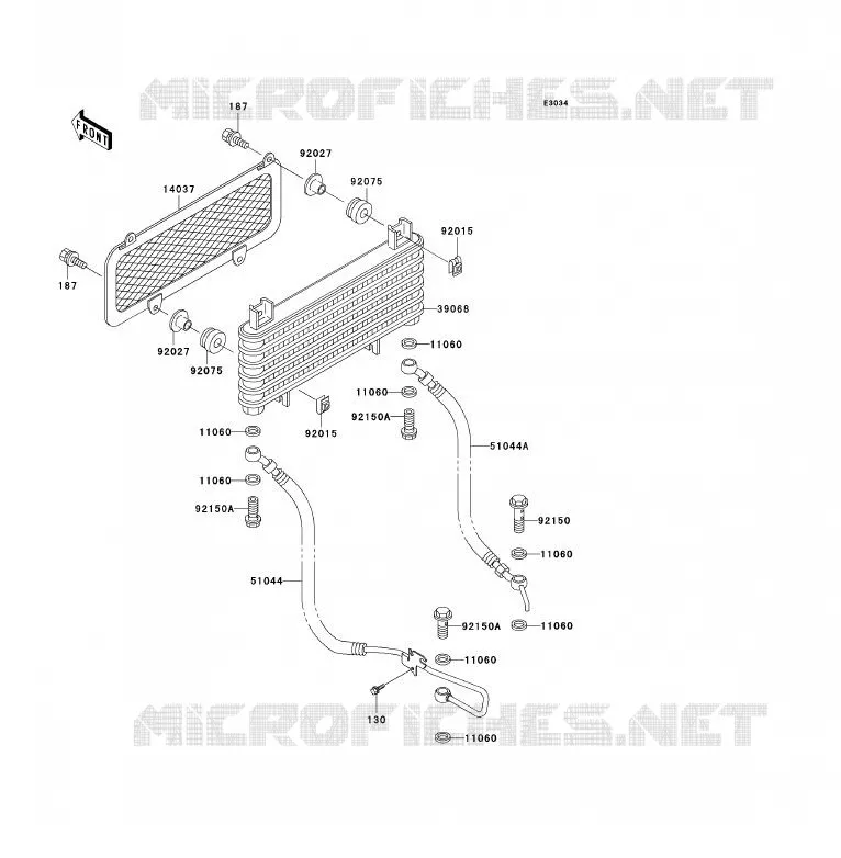 RADIATEUR D'HUILE Kawasaki QUAD 300 2000 KVF300 4X4  KVF300-A2