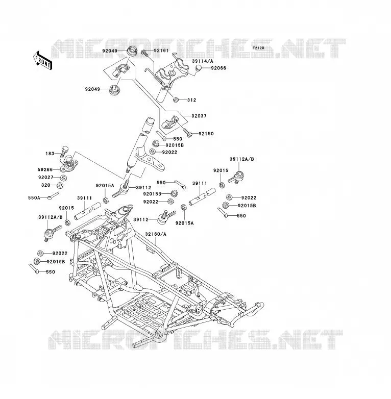 CH&Acirc;SSIS Kawasaki QUAD 300 2000 KVF300 4X4  KVF300-A2