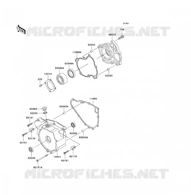 COUVERCLES MOTEUR Kawasaki QUAD 300 2000 KVF300 4X4  KVF300-A2
