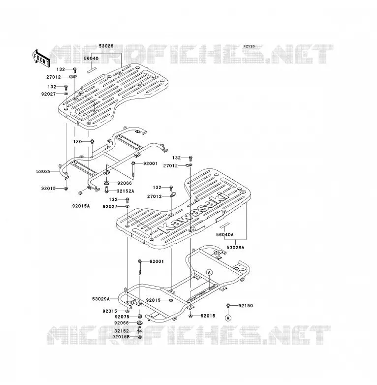 PORTE BAGAGE (S) Kawasaki QUAD 300 2000 KVF300 4X4  KVF300-A2