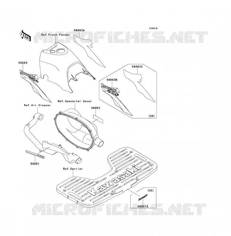 STICKER(GREEN) Kawasaki QUAD 300 2000 KVF300 4X4  KVF300-A2