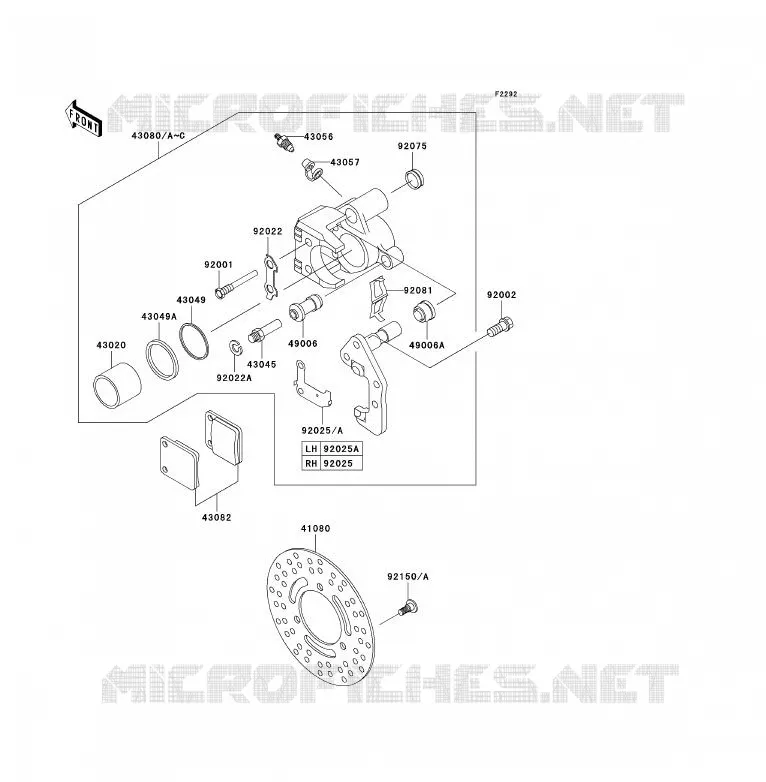 FREIN AVANT Kawasaki QUAD 300 2000 KVF300 4X4  KVF300-A2