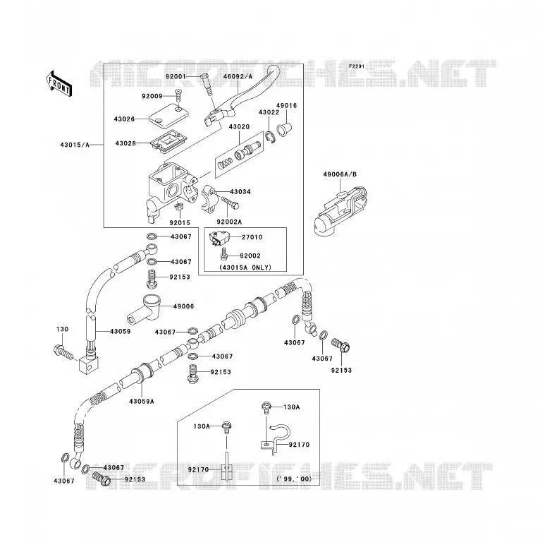 MAITRE CYLINDRE AV Kawasaki QUAD 300 2000 KVF300 4X4  KVF300-A2