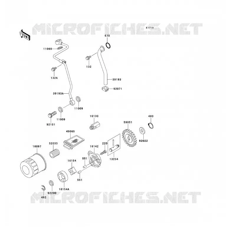 POMPE A HUILE/FILTRE &Agrave; HUILE Kawasaki QUAD 300 2000 KVF300 4X4  KVF300-A2