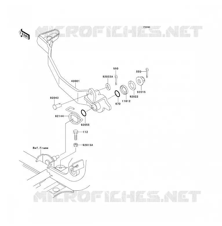 PEDALE DE FREIN Kawasaki QUAD 300 2001 KVF300 4X4  KVF300-A3