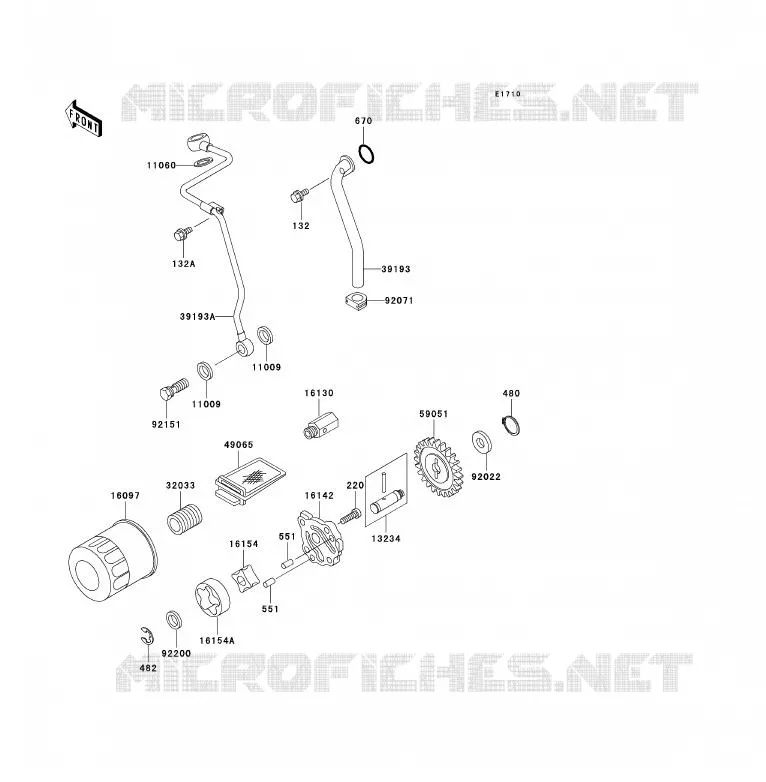 POMPE A HUILE Kawasaki QUAD 300 2001 KVF300 4X4  KVF300-A3