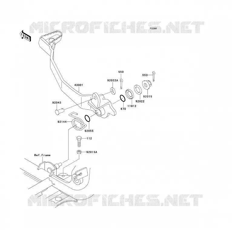 PEDALE DE FREIN Kawasaki QUAD 300 2002 KVF300 4X4  KVF300-A4