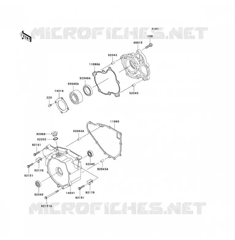 COUVERCLES MOTEUR Kawasaki QUAD 300 2002 KVF300 4X4  KVF300-A4