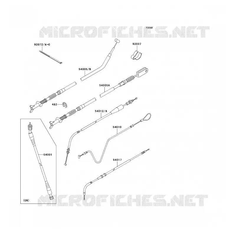 CABLES Kawasaki QUAD 300 2000 KVF300  KVF300-B2