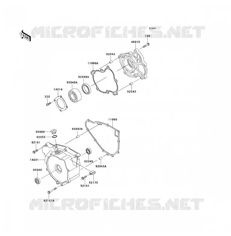COUVERCLES MOTEUR Kawasaki QUAD 300 2000 KVF300  KVF300-B2