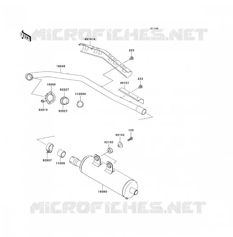 &Eacute;CHAPPEMENT Kawasaki QUAD 300 2000 KVF300  KVF300-B2