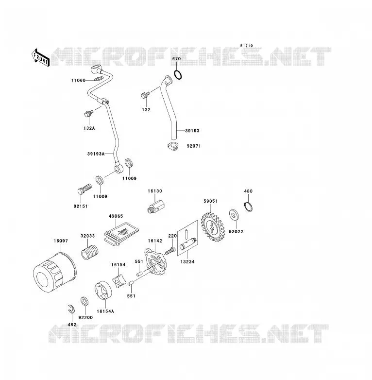 POMPE A HUILE Kawasaki QUAD 300 2001 KVF300  KVF300-B3