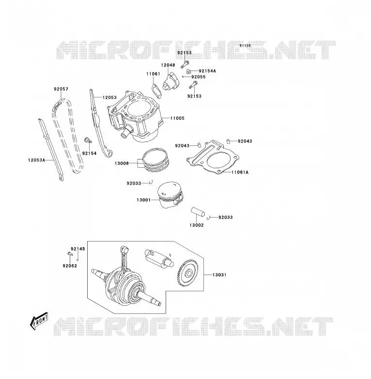 CYLINDRE/PISTON Kawasaki QUAD 300 2012 KVF300  KVF300CCF