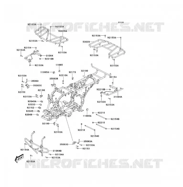 CH&Acirc;SSIS Kawasaki QUAD 300 2012 KVF300  KVF300CCF