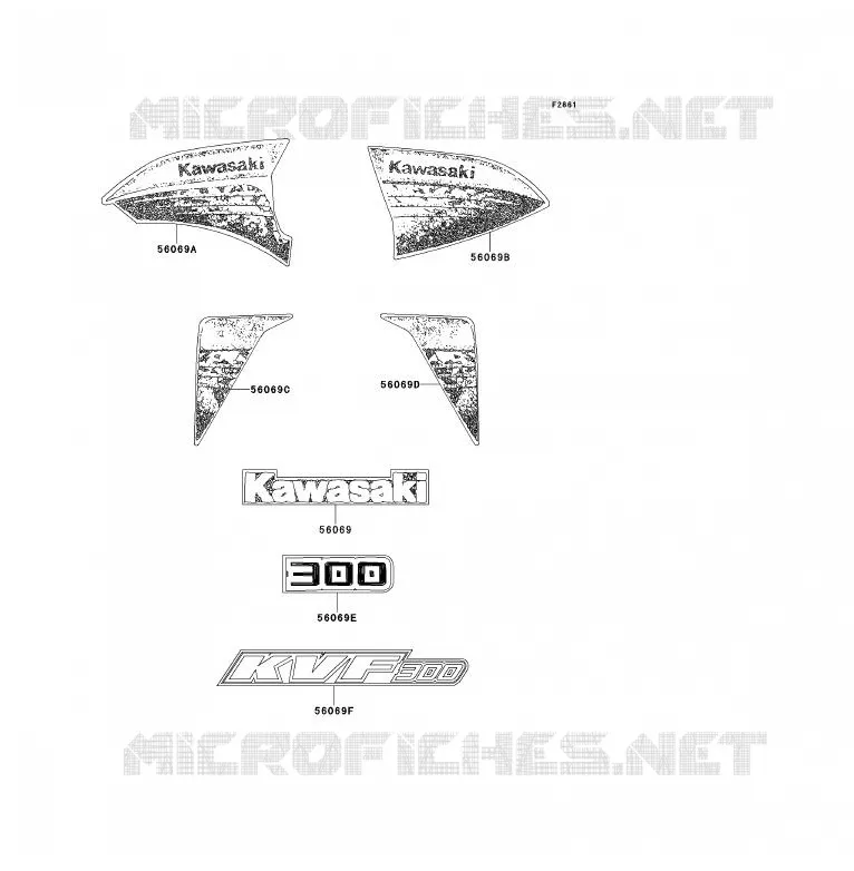 STICKER(RED)(AS) Kawasaki QUAD 300 2012 KVF300  KVF300CCF