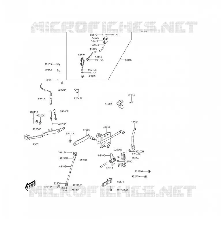 MAITRE CYLINDRE ARRI&Egrave;RE Kawasaki QUAD 300 2012 BRUTE FORCE 300  KVF300CCF