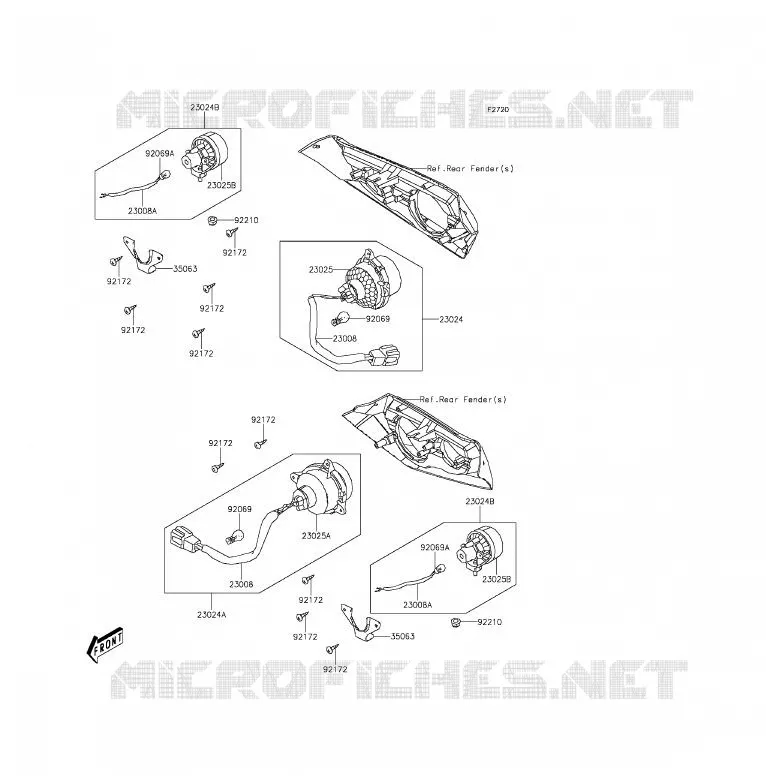 FEUX ARRI&Egrave;RE(S) Kawasaki QUAD 300 2014 BRUTE FORCE 300  KVF300CEF