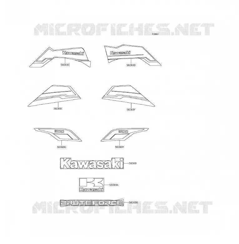 STICKER(BLEU) Kawasaki QUAD 300 2014 BRUTE FORCE 300  KVF300CEF