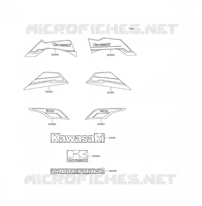 STICKER(BLEU) Kawasaki QUAD 300 2014 BRUTE FORCE 300  KVF300CEF
