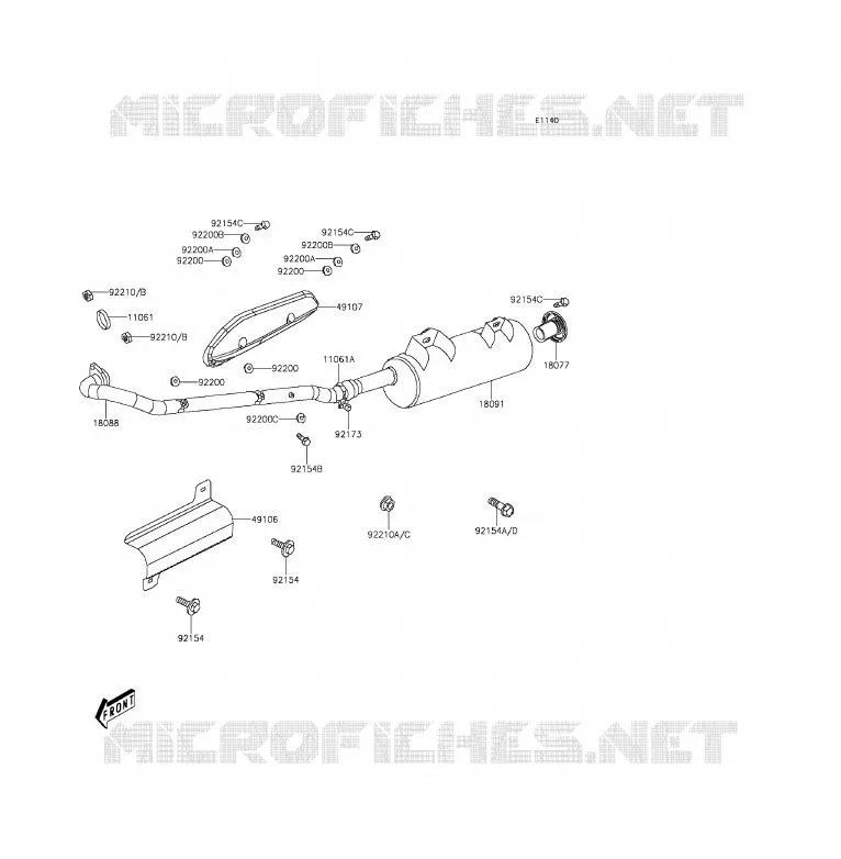 &Eacute;CHAPPEMENT Kawasaki QUAD 300 2014 BRUTE FORCE 300  KVF300CEF