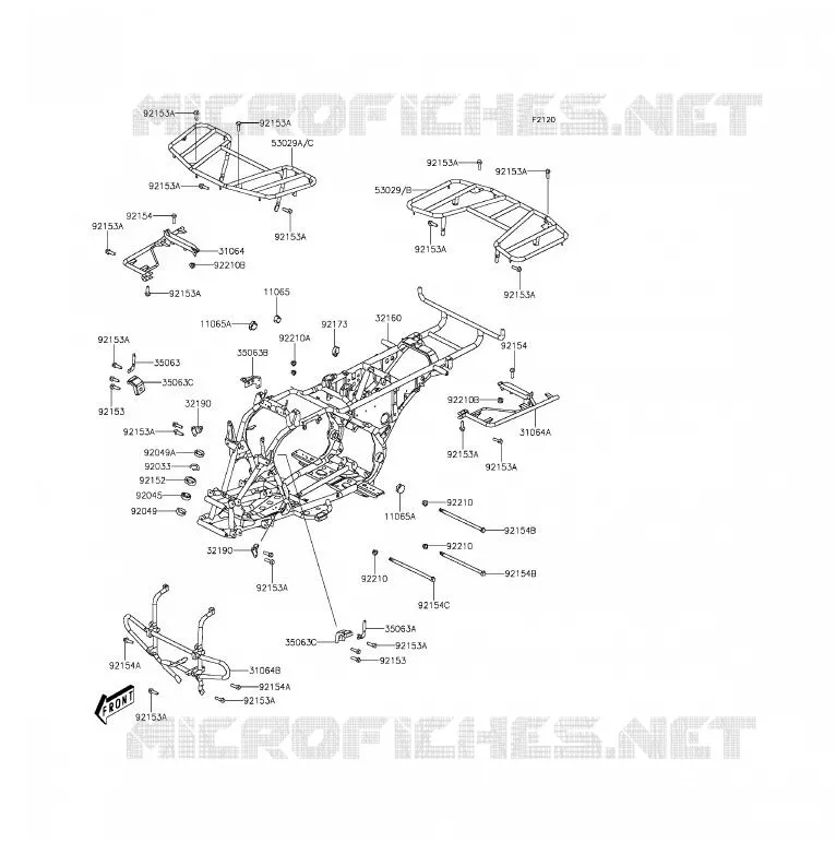CH&Acirc;SSIS Kawasaki QUAD 300 2014 BRUTE FORCE 300  KVF300CEF