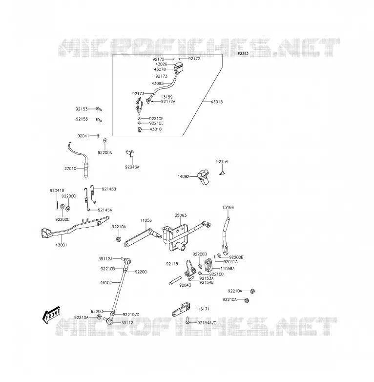 MAITRE CYLINDRE ARRI&Egrave;RE Kawasaki QUAD 300 2015 BRUTE FORCE 300  KVF300CFF