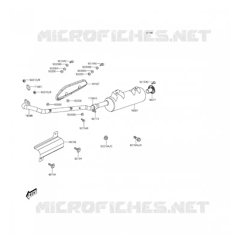 &Eacute;CHAPPEMENT Kawasaki QUAD 300 2015 BRUTE FORCE 300  KVF300CFF