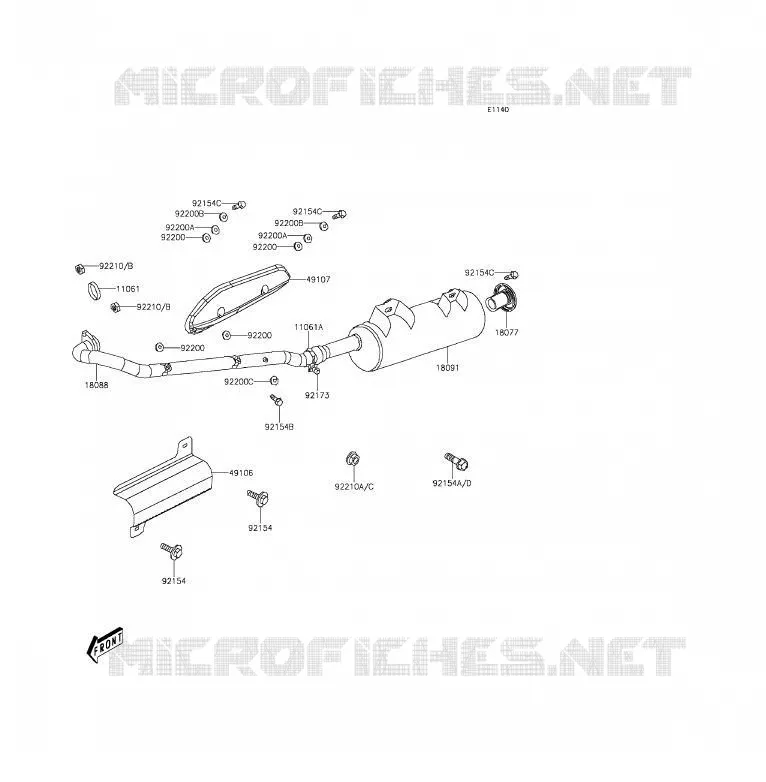 &Eacute;CHAPPEMENT Kawasaki QUAD 300 2016 BRUTE FORCE 300  KVF300CGF
