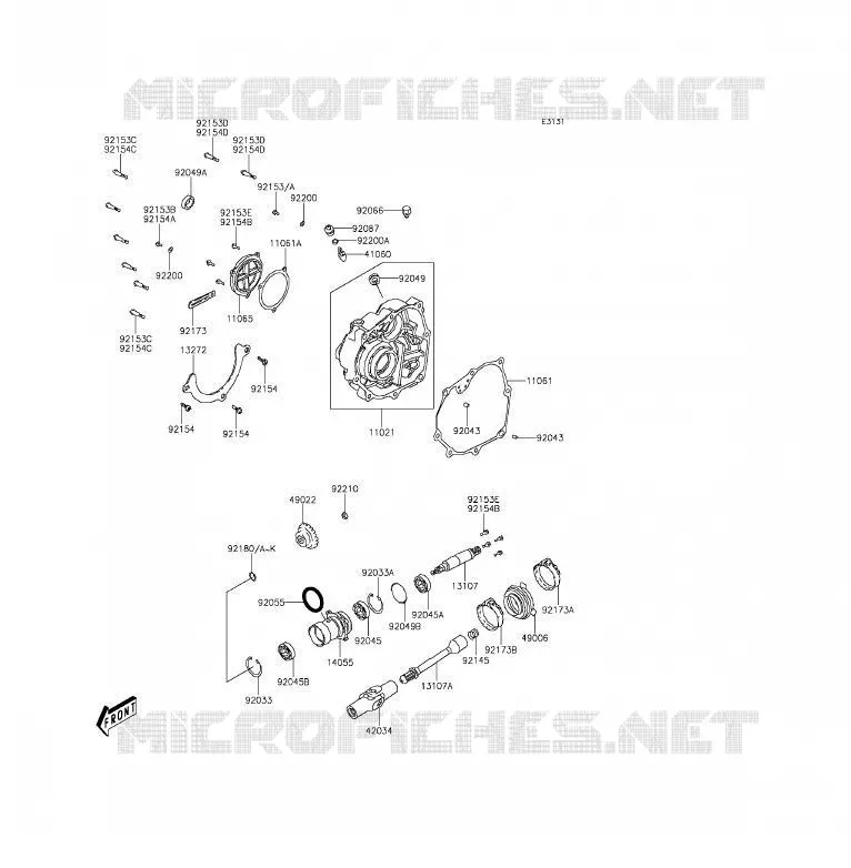 PIGNON CONIQUE AVANT Kawasaki QUAD 300 2016 BRUTE FORCE 300  KVF300CGF